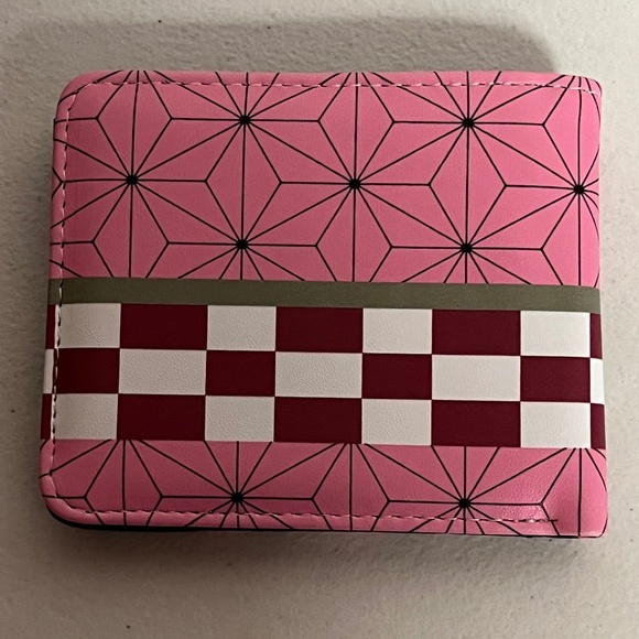 Demon Slayer Nezuko Kamado Faux Leather Wallet Pink New Anime Show Tanjiro - Picture 2 of 7